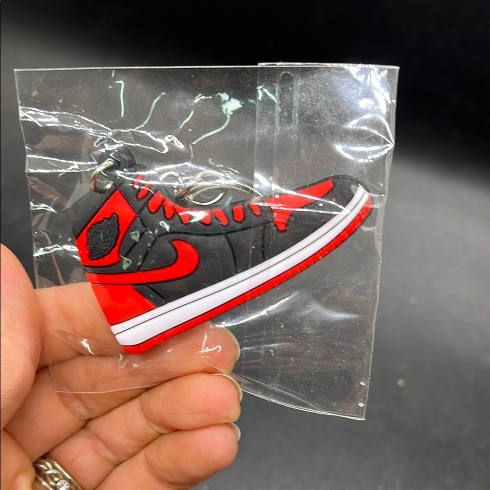 Nike AirJordans Black and Red Sneaker Shoe Keychain Charm New